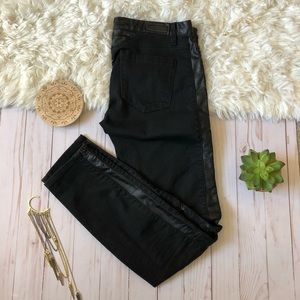 AMAZING Edgy Black Skinny Jeans w/ Leather Accents